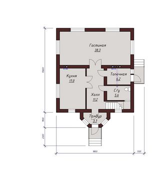 Проект дома из блоков 1121
