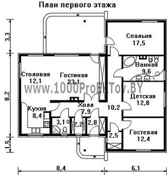 Проект дома из блоков 1445