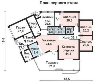 Проект дома из блоков 10-2145