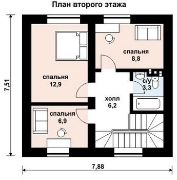 Проект дома из блоков 10-2053