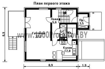 Проект дома из блоков 1449