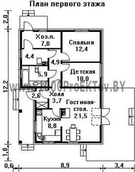 Проект дома из блоков 1222