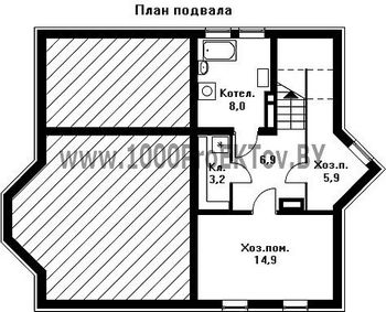 Проект дома из блоков 1202