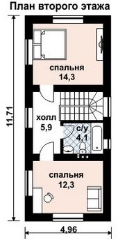 Проект дома из блоков 10-2052