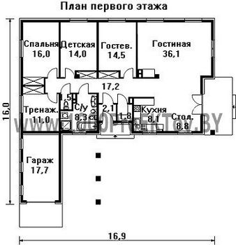Проект дома из блоков 1415