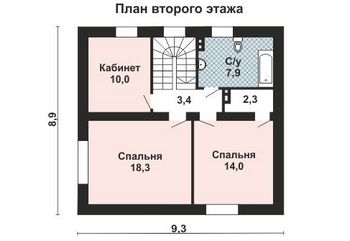 Проект дома из блоков 10-2170