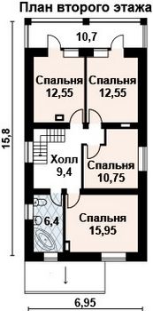 Проект дома из блоков 10-2116