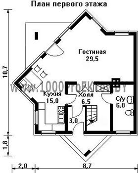 Проект дома из блоков 1301