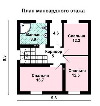 Проект дома из блоков 10-2207