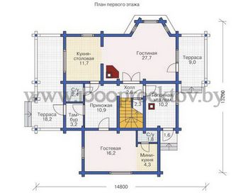 Проект деревянного дома 1075