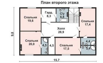 Проект дома из блоков 10-2178