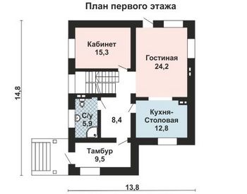 Проект дома из блоков 10-2165