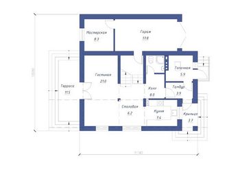Проект дома из блоков 1155