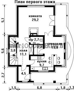 Проект дома из блоков 1515