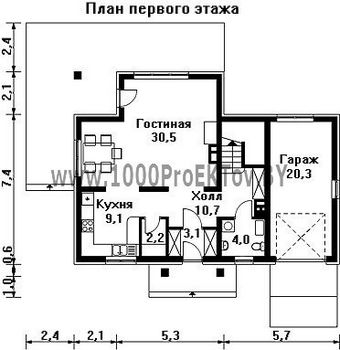 Проект дома из блоков 1219