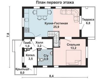 Проект дома из блоков 10-2227