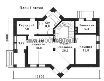 Проект дома из блоков 1517