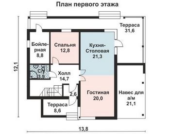 Проект дома из блоков 10-2134-2