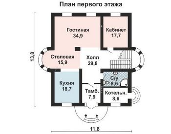 Проект дома из блоков 10-2154