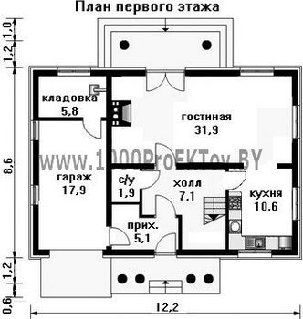 Проект дома из блоков 1365