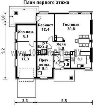 Проект дома из блоков 1403
