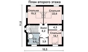 Проект дома из блоков 10-2257
