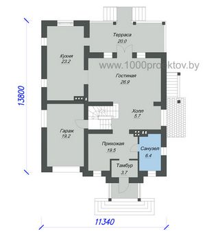 Проект дома из блоков 1506