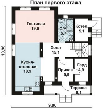 Проект дома из блоков 10-2110