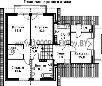 Проект дома из блоков 1278