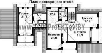 Проект дома из блоков 1206