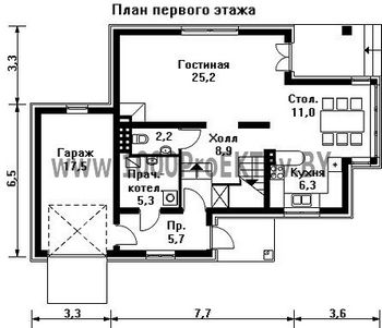 Проект дома из блоков 1234