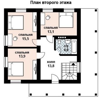 Проект дома из блоков 10-2045