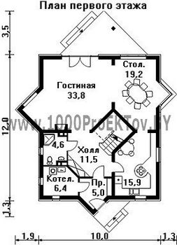 Проект дома из блоков 1221