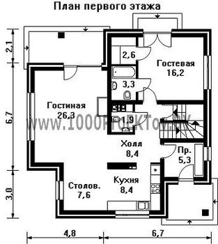Проект дома из блоков 1148