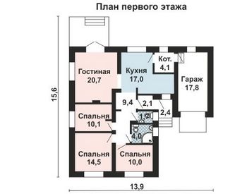 Проект дома из блоков 10-2174