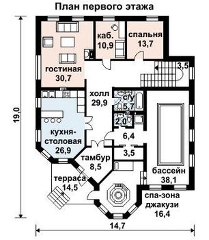 Проект дома из блоков 10-2099