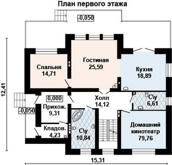 Проект дома из блоков 10-2114