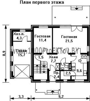 Проект дома из блоков 1240