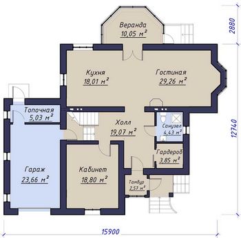Проект дома из блоков 1545