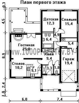 Проект дома из блоков 1386