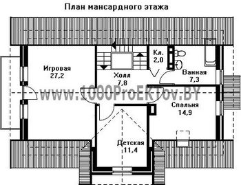 Проект дома из блоков 1276