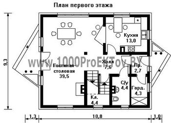 Проект дома из блоков 1481
