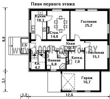 Проект дома из блоков 1161