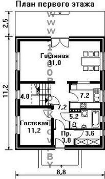 Проект дома из блоков 1284