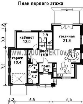 Проект дома из блоков 1324