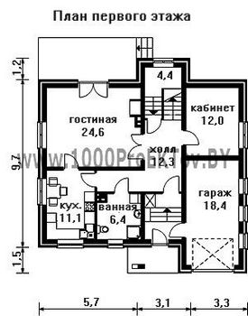 Проект дома из блоков 1352