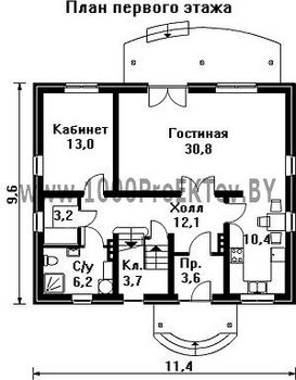 Проект дома из блоков 1448
