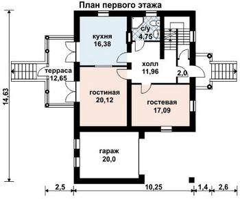 Проект дома из блоков 10-2089