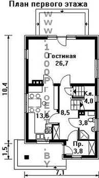 Проект дома из блоков 1224