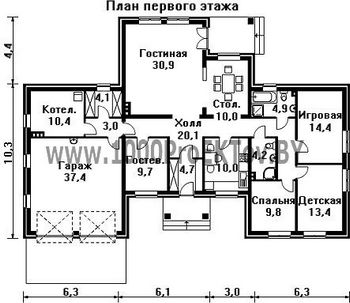 Проект дома из блоков 1210